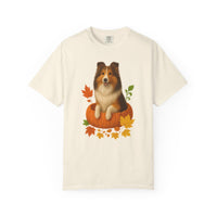 Load image into Gallery viewer, Shetland Sheepdog Pumpkin Shirt, Cute Fall Dog Lover T-Shirt for Sheltie Fans
