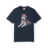 Load image into Gallery viewer, Siberian Husky Christmas Lights Shirt, Festive Holiday Tee for Husky Lovers

