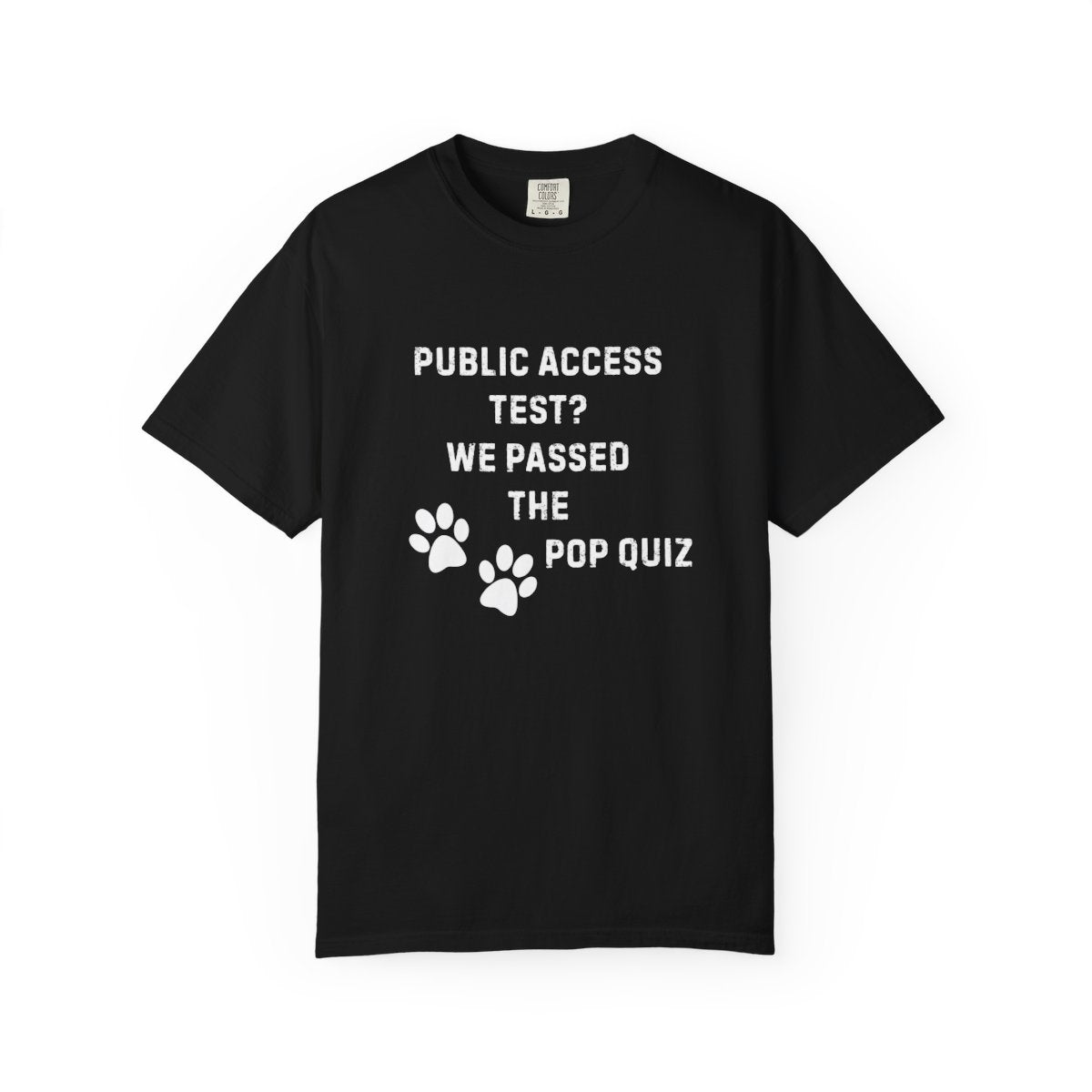 Public Access Test? We Passed the Pop Quiz T-Shirt | Service Dog Handler Tee | Comfort Colors 1717