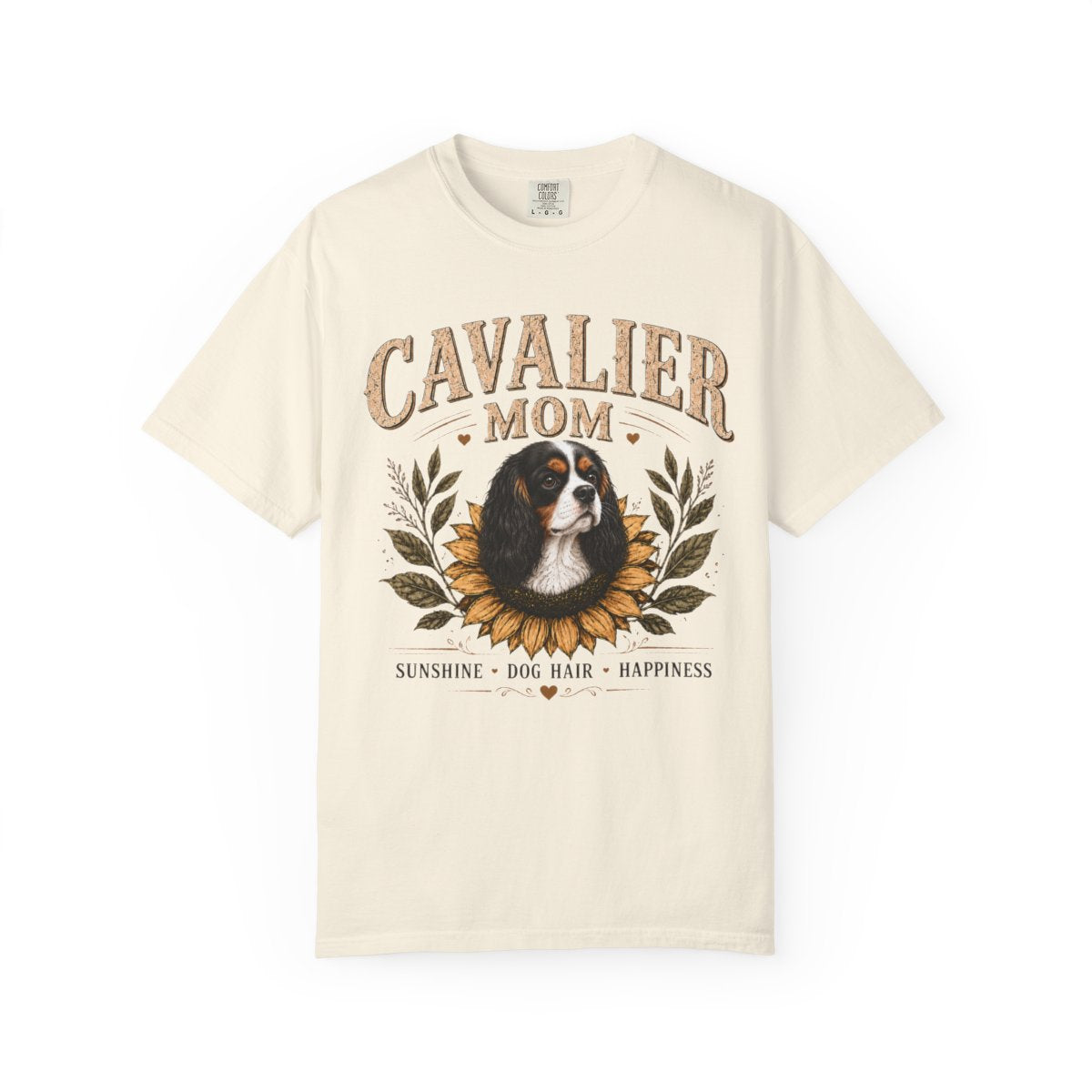 Tricolor Cavalier Mom Shirt, Cavalier King Charles Spaniel Tee, Sunflower Dog Lover Gift
