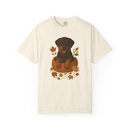 Rottweiler Pumpkin Fall T-Shirt, Cute Autumn Dog Lover Tee & Thanksgiving Gift