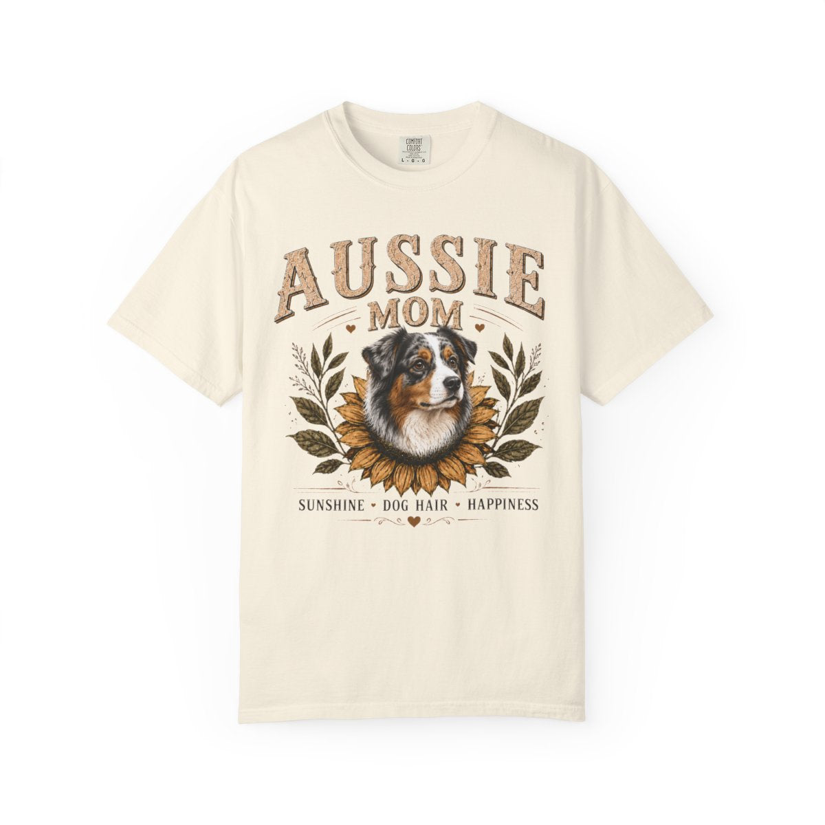 Australian Shepherd Mom Shirt, Aussie Mom Sunflower Tee, Vintage Dog Lover Gift
