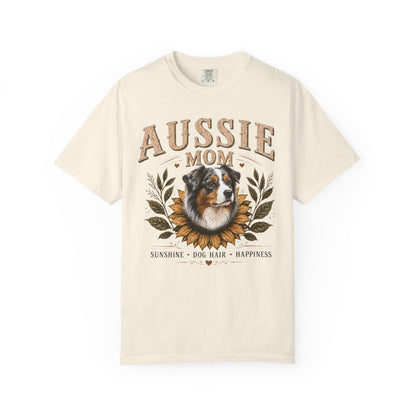 Australian Shepherd Mom Shirt, Aussie Mom Sunflower Tee, Vintage Dog Lover Gift