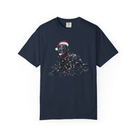 Load image into Gallery viewer, Christmas Black Labrador Shirt, Christmas Lights Dog Tee, Christmas Dog Tee, Lab Mom Tshirt, Gift for Dog Lover, Black Lab
