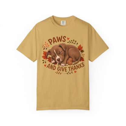 Pitbull Thanksgiving Shirt, Paws Give Thanks Tee, Fall Pit Bull Dog Lover Gift