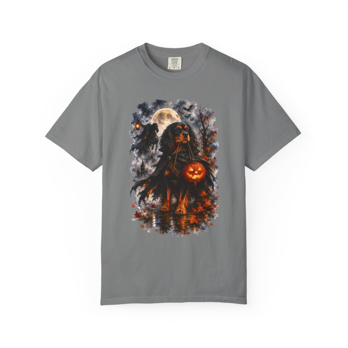 Black & Tan Cavalier Headless Horseman Inspired Halloween Comfort Colors Shirt