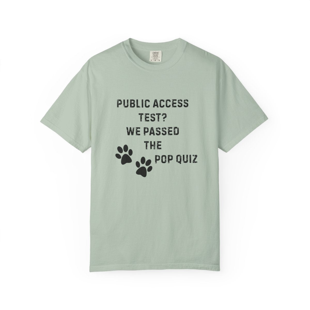 Public Access Test? We Passed the Pop Quiz T-Shirt | Service Dog Handler Tee | Comfort Colors 1717