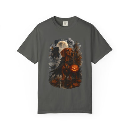Red Dachshund Headless Horseman Inspired Halloween Comfort Colors Shirt
