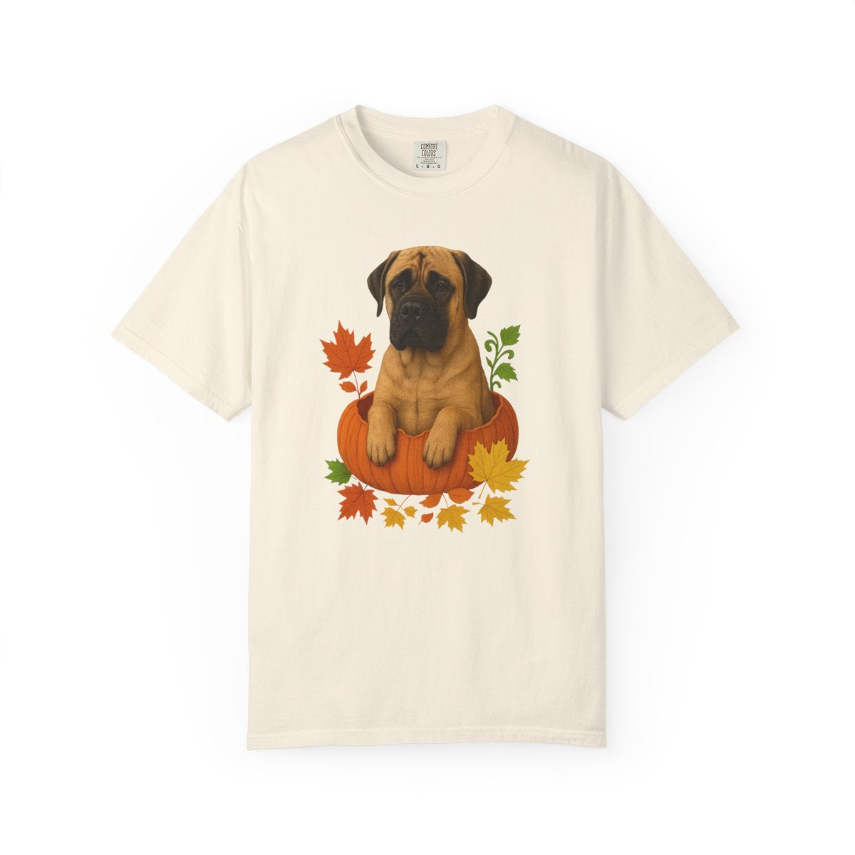 Mastiff in Pumpkin Fall Shirt, Cute Autumn Dog Tee for Mastiff Moms and Big Dog Lovers