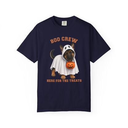 German Shepherd Boo Crew Halloween Shirt, Here for the Treats Dog Mom Tee