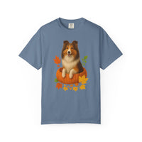 Load image into Gallery viewer, Shetland Sheepdog Pumpkin Shirt, Cute Fall Dog Lover T-Shirt for Sheltie Fans
