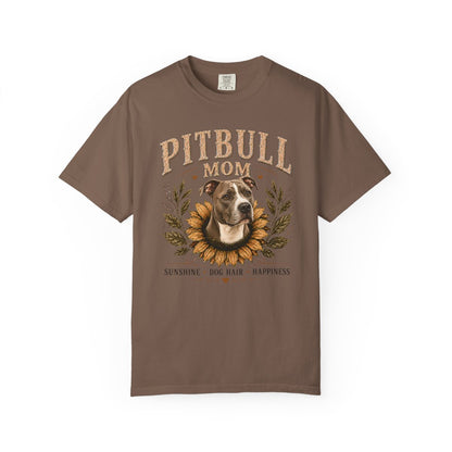 Pitbull Mom Sunflower Shirt