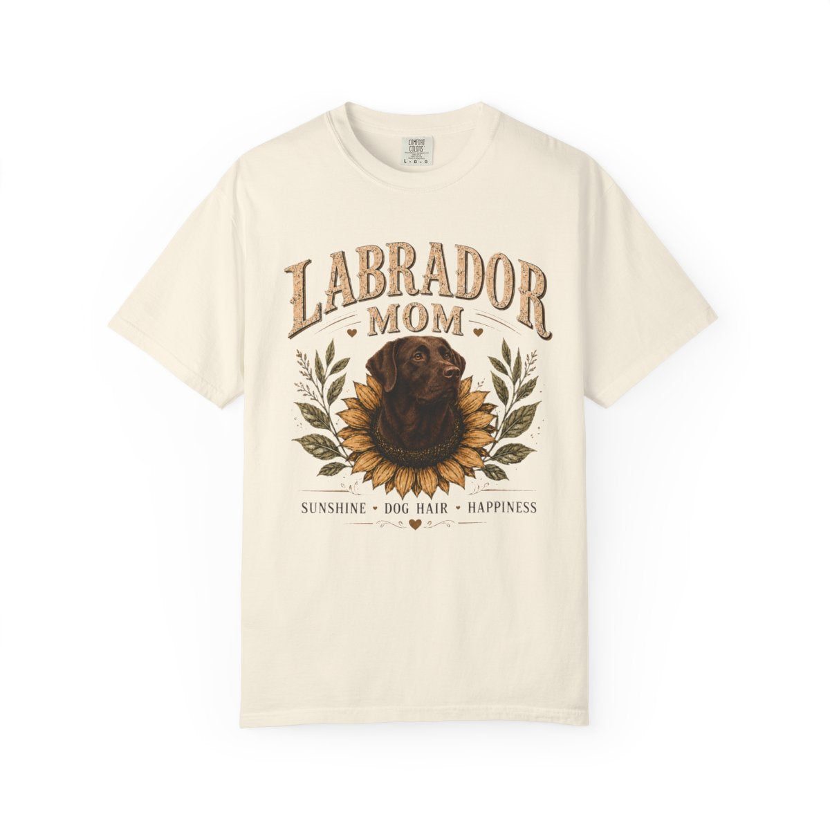 Chocolate Lab Mom Shirt, Labrador Retriever Sunflower Tee, Vintage Dog Lover Gift