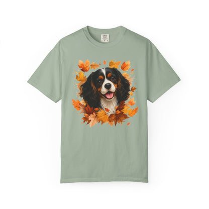 Tricolor Cavalier Fall Shirt, Autumn Dog Mom Comfort Colors Tee