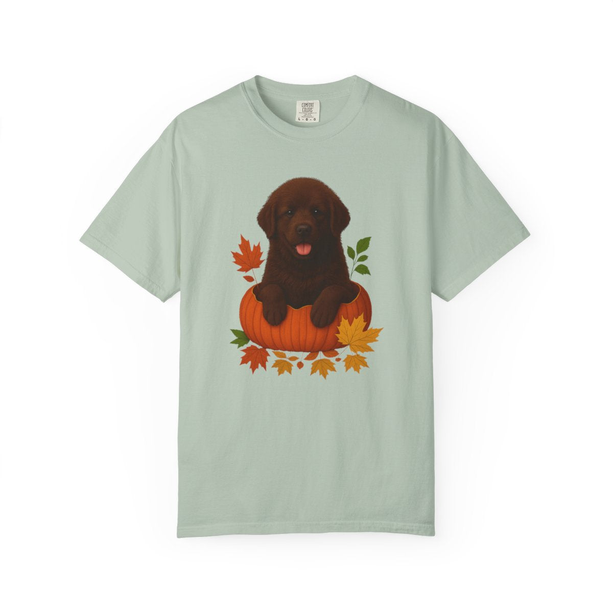 Brown Newfoundland Pumpkin Shirt, Fall Dog Lover Tee on Comfort Colors 1717