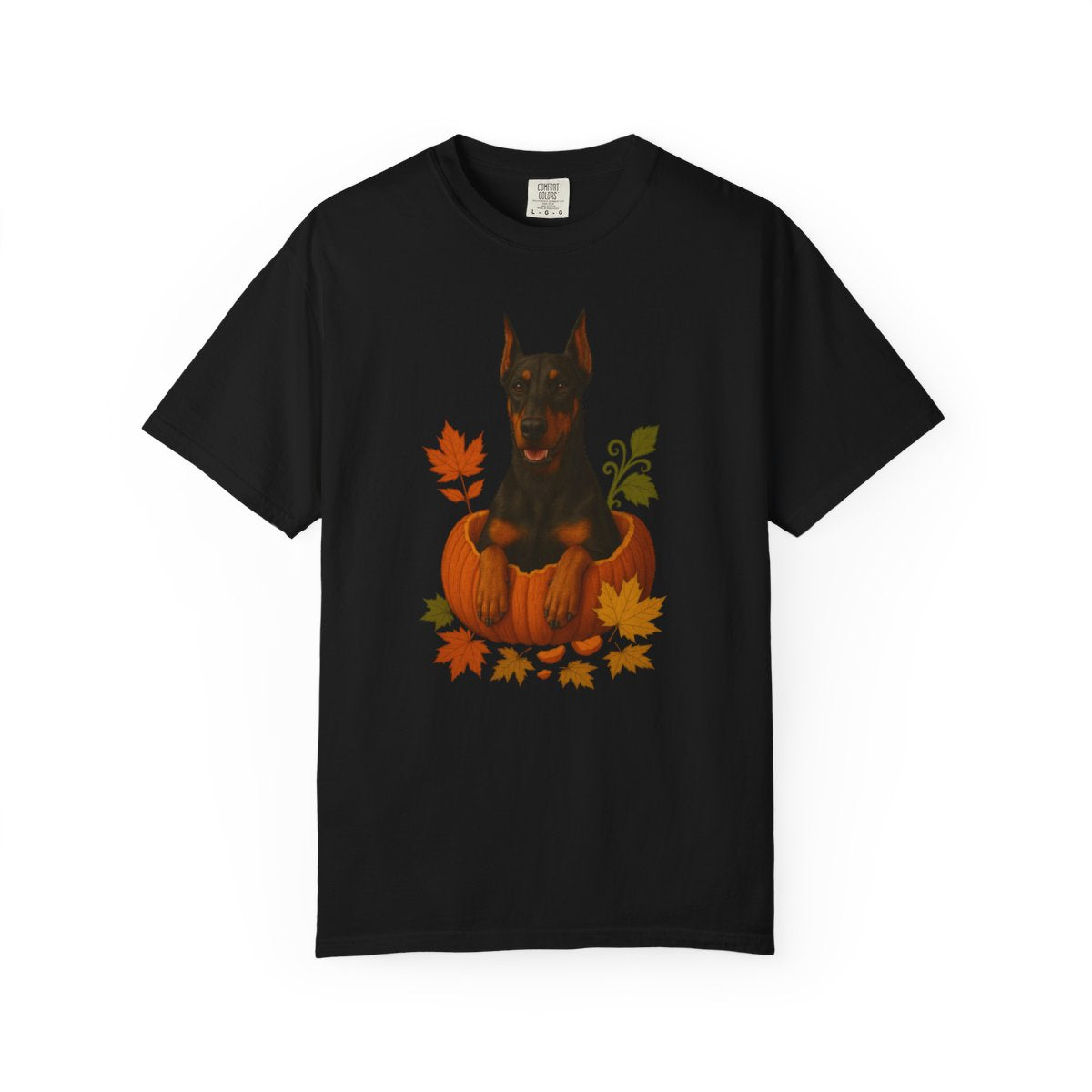 Doberman Pumpkin Fall T-Shirt, Cute Autumn Dog Lover Tee & Thanksgiving Gift