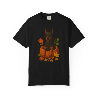 Doberman Pumpkin Fall T-Shirt, Cute Autumn Dog Lover Tee & Thanksgiving Gift