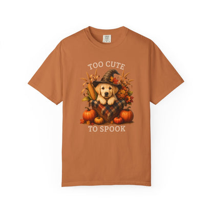 Yellow Lab Halloween Shirt, Too Cute To Spook Fall Dog Lover Tee