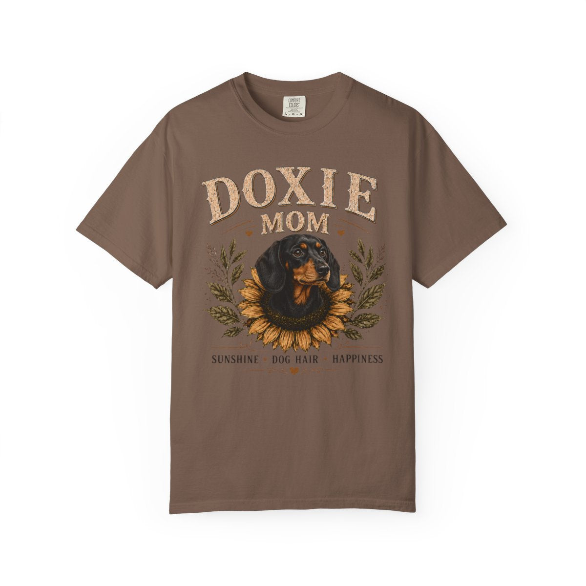 Black and Tan Dachshund Mom Shirt, Doxie Sunflower Tee, Vintage Dog Lover Gift