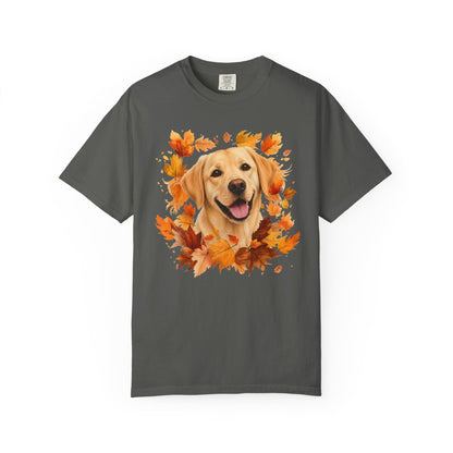 Yellow Lab Fall Shirt, Autumn Dog Mom Comfort Colors Tee