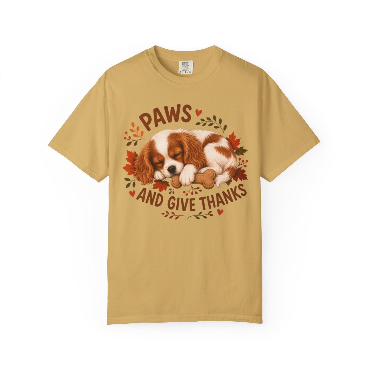 Blenheim Cavalier Thanksgiving Shirt, Paws Give Thanks Tee, Fall Cavalier Dog Lover Gift
