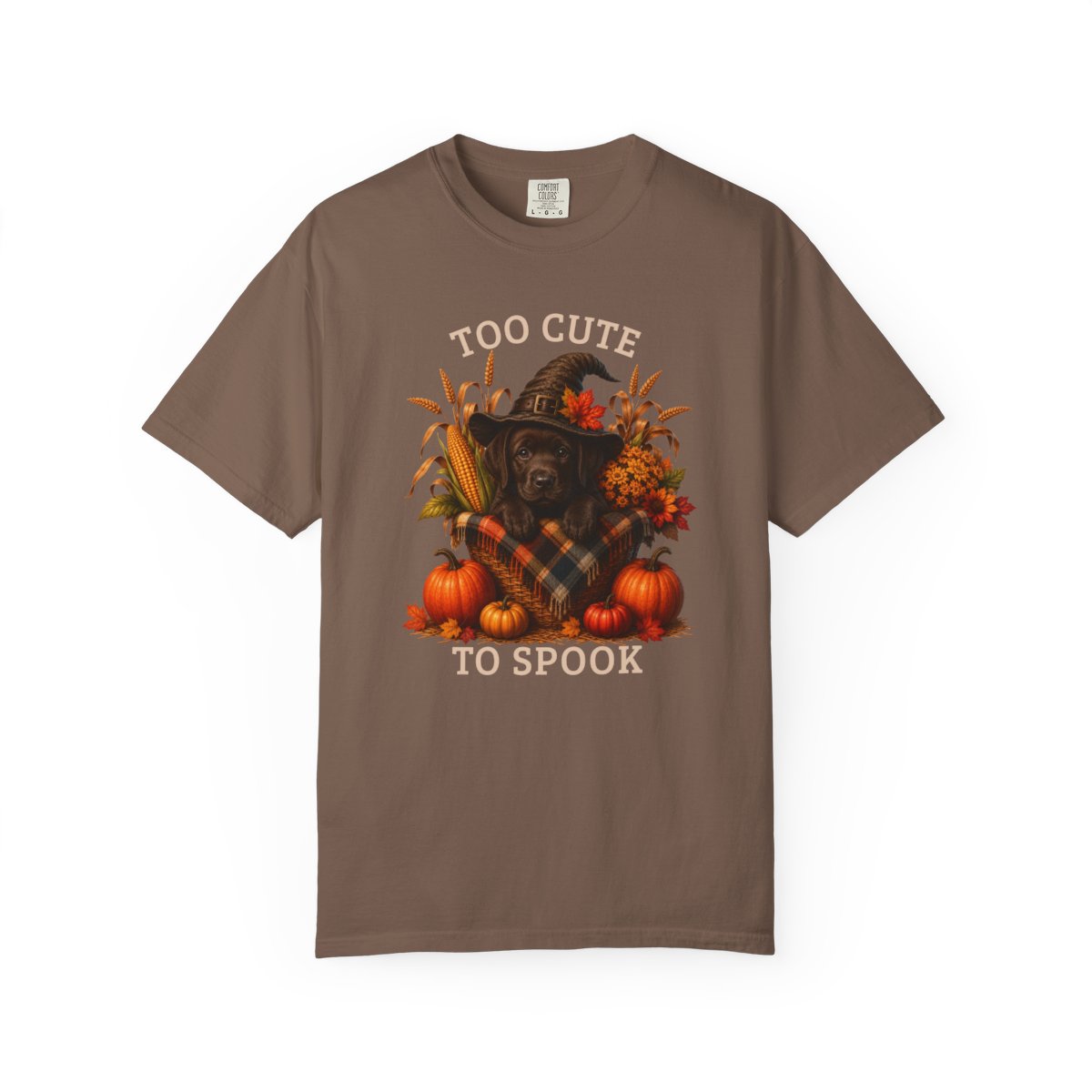 Chocolate Lab Halloween Shirt, Too Cute To Spook Fall Dog Lover Tee