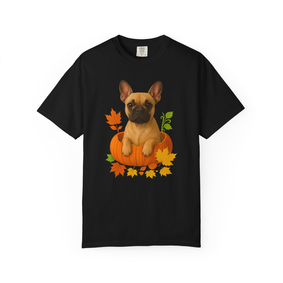 Fawn French Bulldog in Pumpkin Fall Shirt, Cute Autumn Dog Tee for Frenchie Lovers