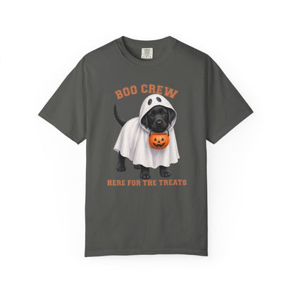 Black Lab Boo Crew Halloween Shirt, Here for the Treats Dog Mom Tee