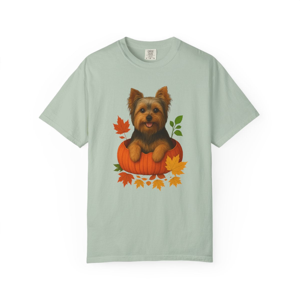 Yorkshire Terrier Pumpkin Shirt, Cute Fall Dog Lover Tee on Comfort Colors 1717