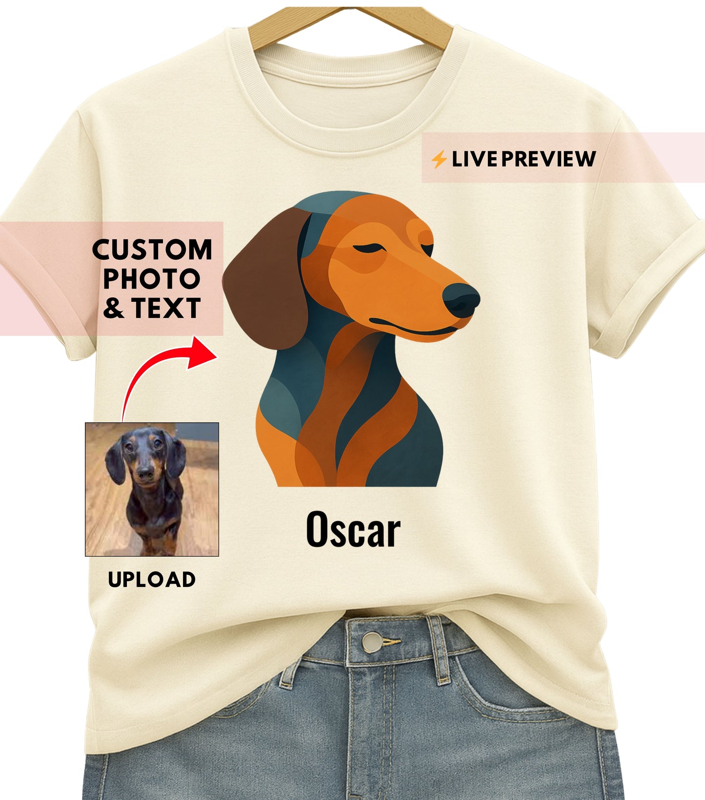 Personalized Abstract Dog Shirt (shh...it works for cats too)
