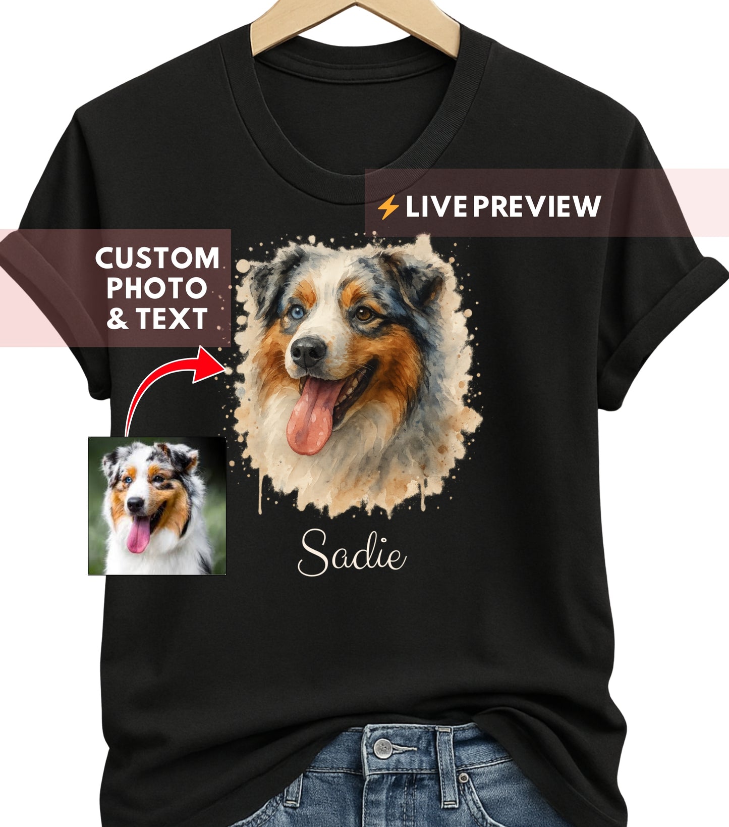 Custom Watercolor Pet Shirt