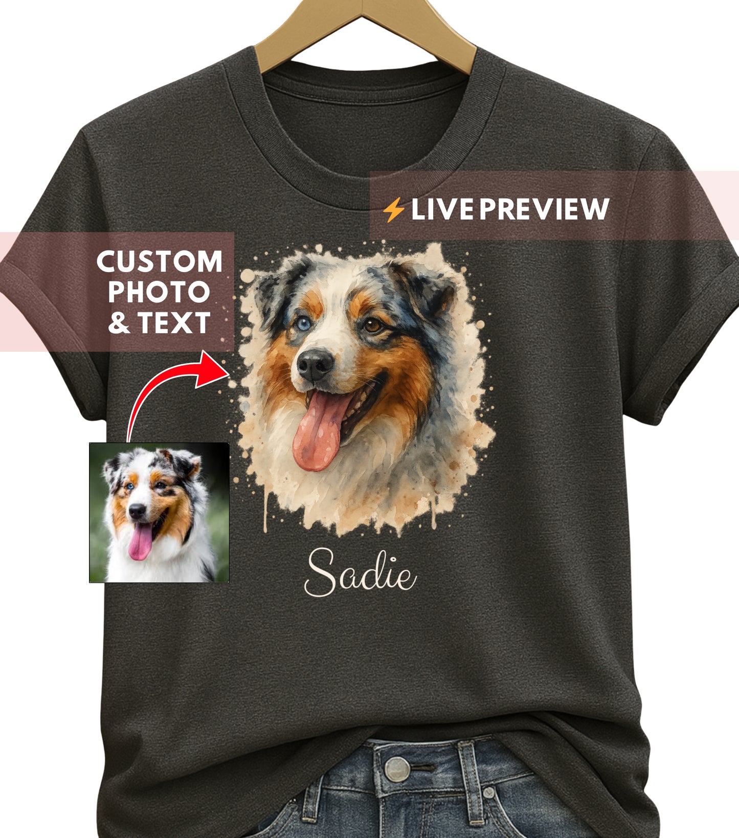 Custom Watercolor Pet Shirt
