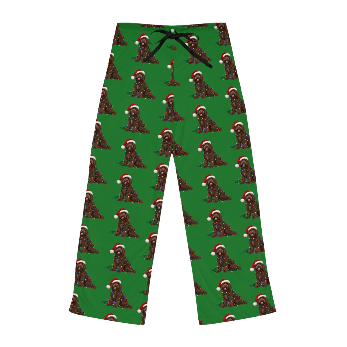 Brown Portuguese Water Dog Christmas Pajama Pants