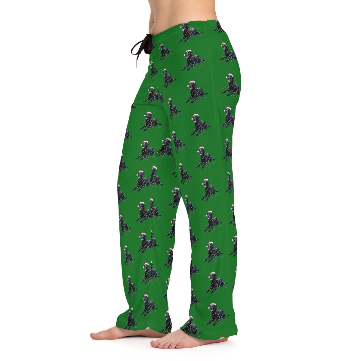 Black Labrador Christmas Pajama Pants, Festive Dog Lover Lounge Pants