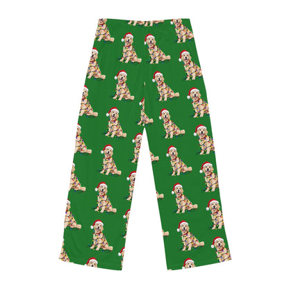 English Cream Golden Retriever Christmas Lights Lounge Pants