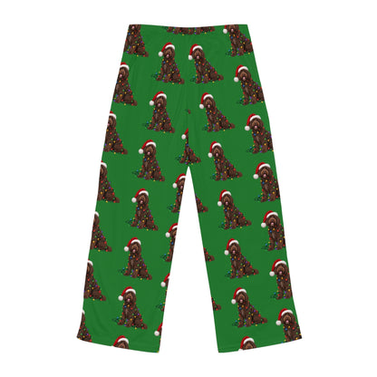 Brown Portuguese Water Dog Christmas Pajama Pants