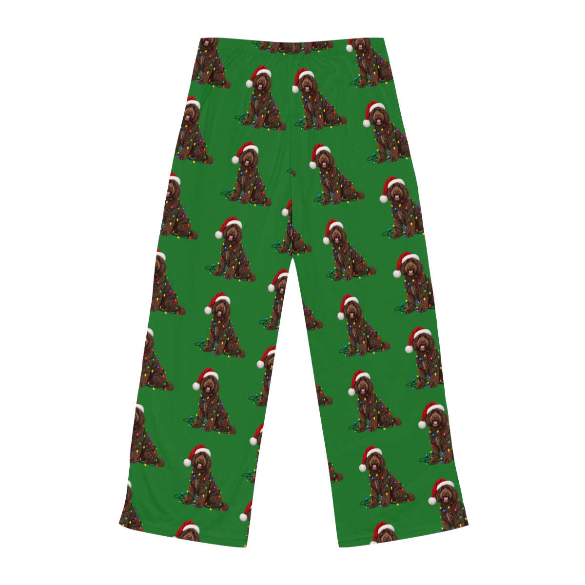 Brown Portuguese Water Dog Christmas Pajama Pants