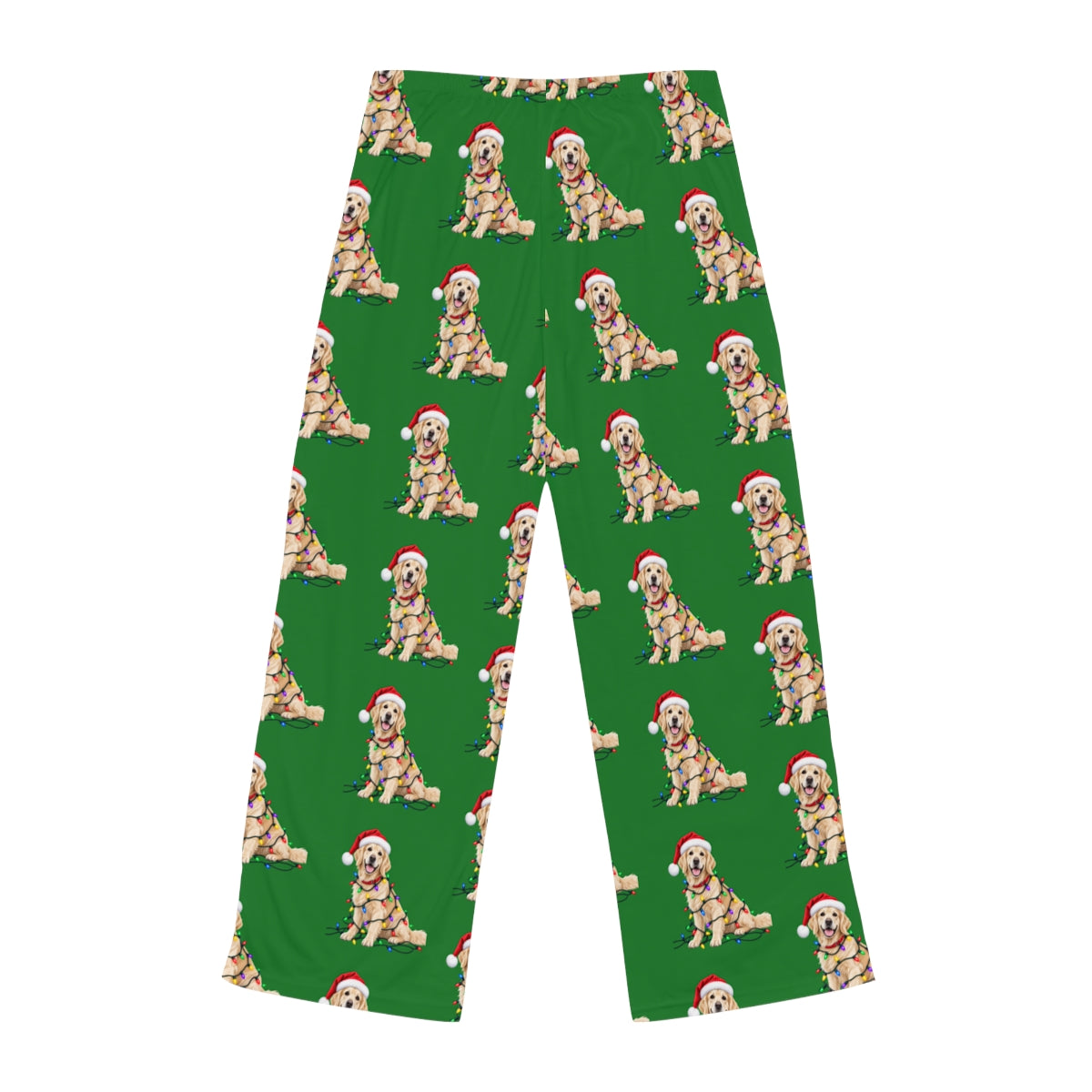 English Cream Golden Retriever Christmas Lights Lounge Pants