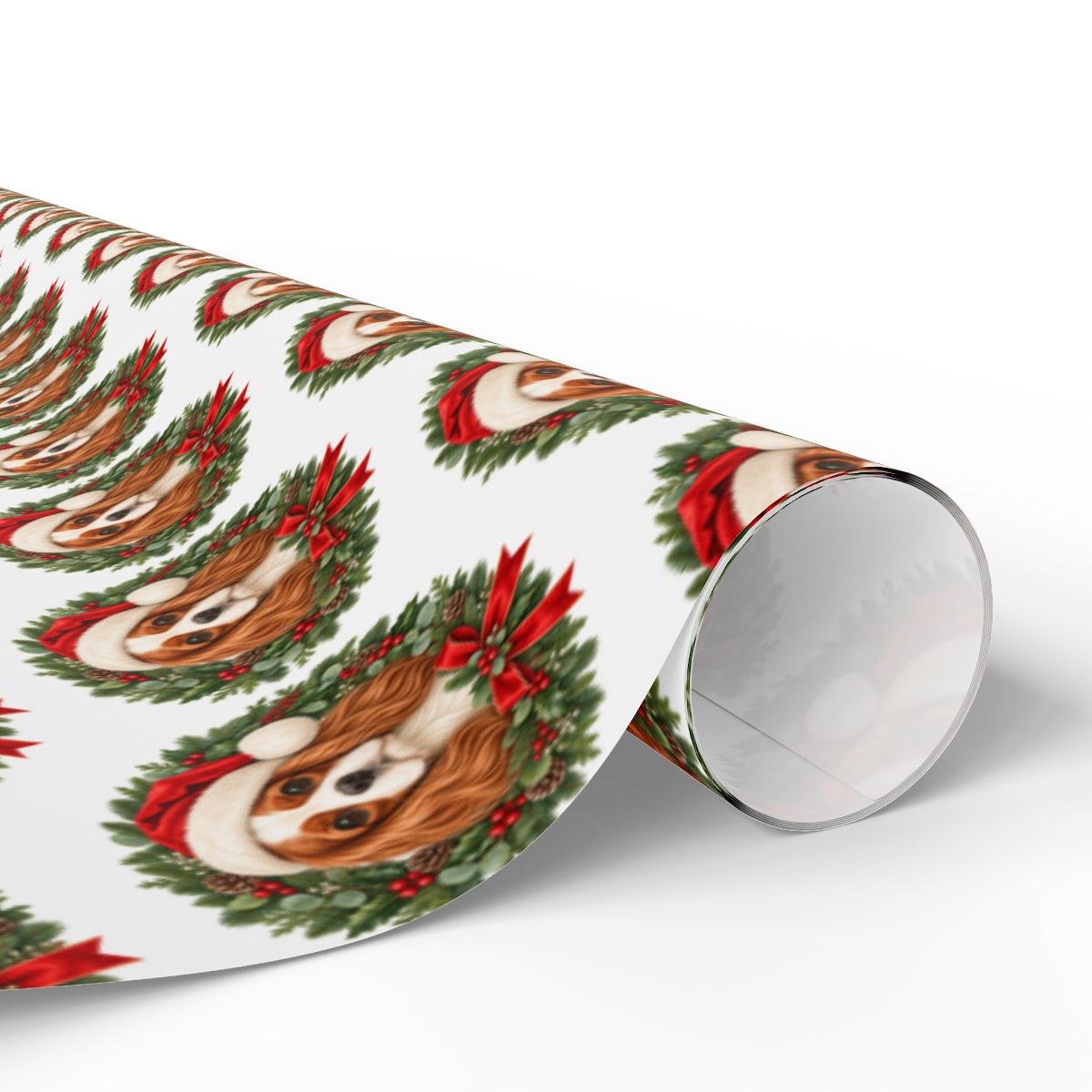 Blenheim Cavalier Christmas Wrapping Paper, Cavalier King Charles Spaniel Gift Wrap, Dog Lover Holiday Paper