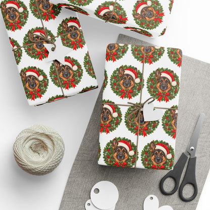 German Shepherd Christmas Wrapping Paper, Holiday Gift Wrap for German Shepherd Lovers, Dog Moms