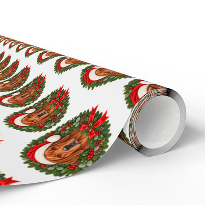 Fox Red Labrador Christmas Wrapping Paper, Holiday Gift Wrap for Lab Lovers and Dog Moms