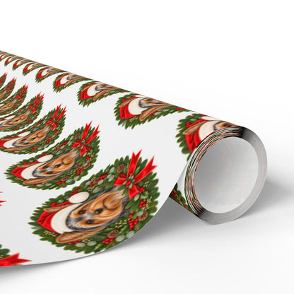 Yorkshire Terrier Christmas Wrapping Paper, Holiday Gift Wrap for Yorkie Lovers and Dog Moms