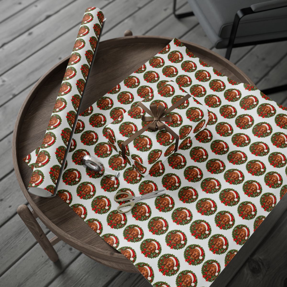 Vizsla Christmas Wrapping Paper, Holiday Gift Wrap for Vizsla Lovers and Dog Moms