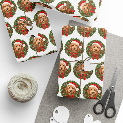 Goldendoodle Christmas Wrapping Paper, Holiday Gift Wrap for Doodle Lovers and Dog Moms