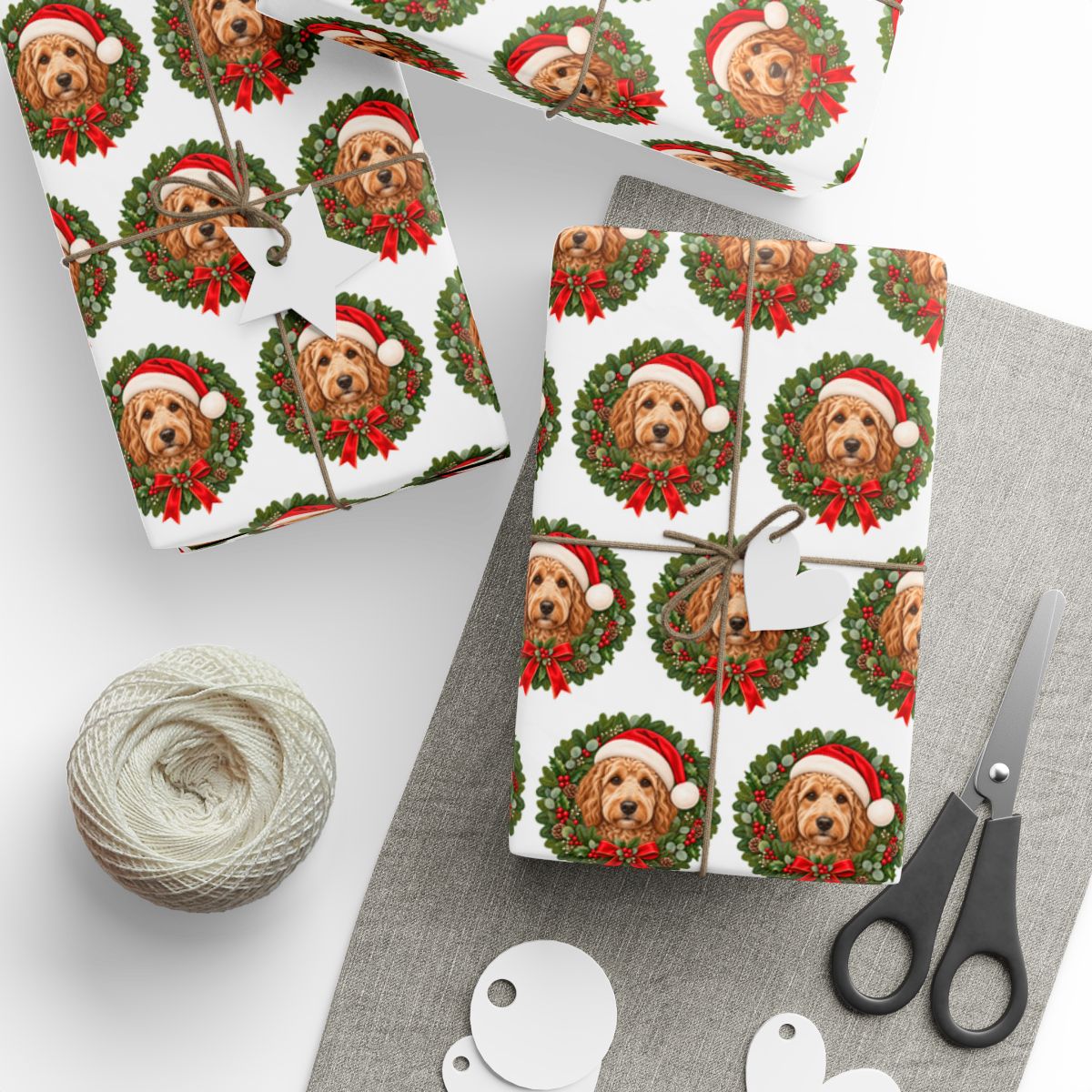 Goldendoodle Christmas Wrapping Paper, Holiday Gift Wrap for Doodle Lovers and Dog Moms