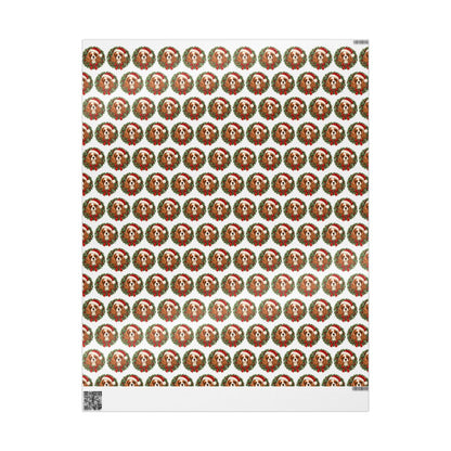 Blenheim Cavalier Christmas Wrapping Paper, Cavalier King Charles Spaniel Gift Wrap, Dog Lover Holiday Paper
