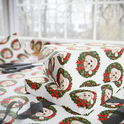 Maltese Christmas Wrapping Paper, Holiday Gift Wrap for Maltese Lovers and Dog Moms