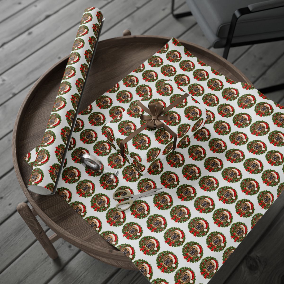 Fawn Great Dane Christmas Wrapping Paper, Holiday Gift Wrap for Great Dane Lovers