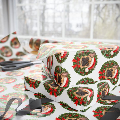 French Bulldog Christmas Wrapping Paper, Frenchie Holiday Gift Wrap for Dog Lovers