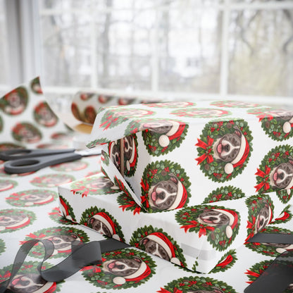Pitbull Christmas Wrapping Paper, Holiday Gift Wrap for Pit Bull Lovers and Dog Moms